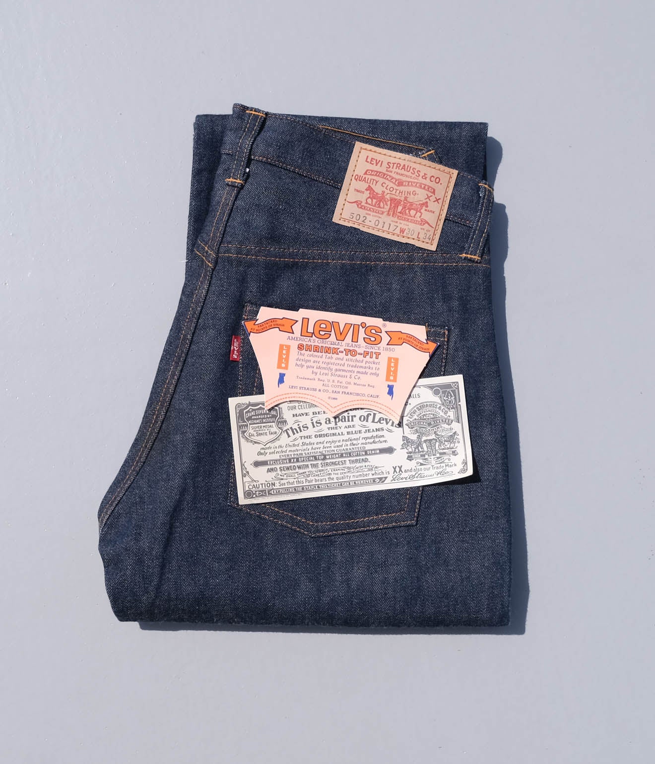 LEVI'S 502 0117 BIGE JEANS（W30 × L34/DEADSTOCK） – Lakewood Clothing