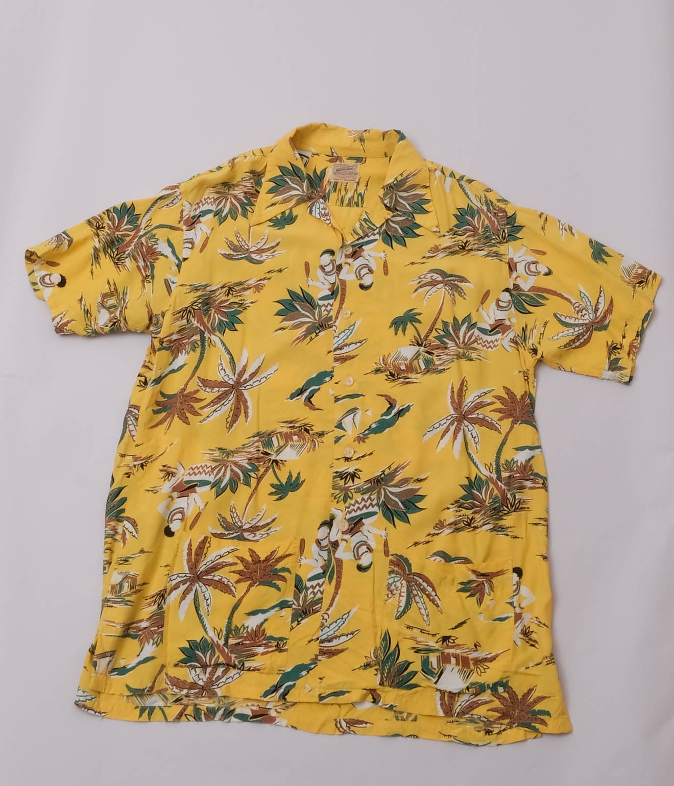 50's National Shirt Shop Aloha Shirt (Yellow)
