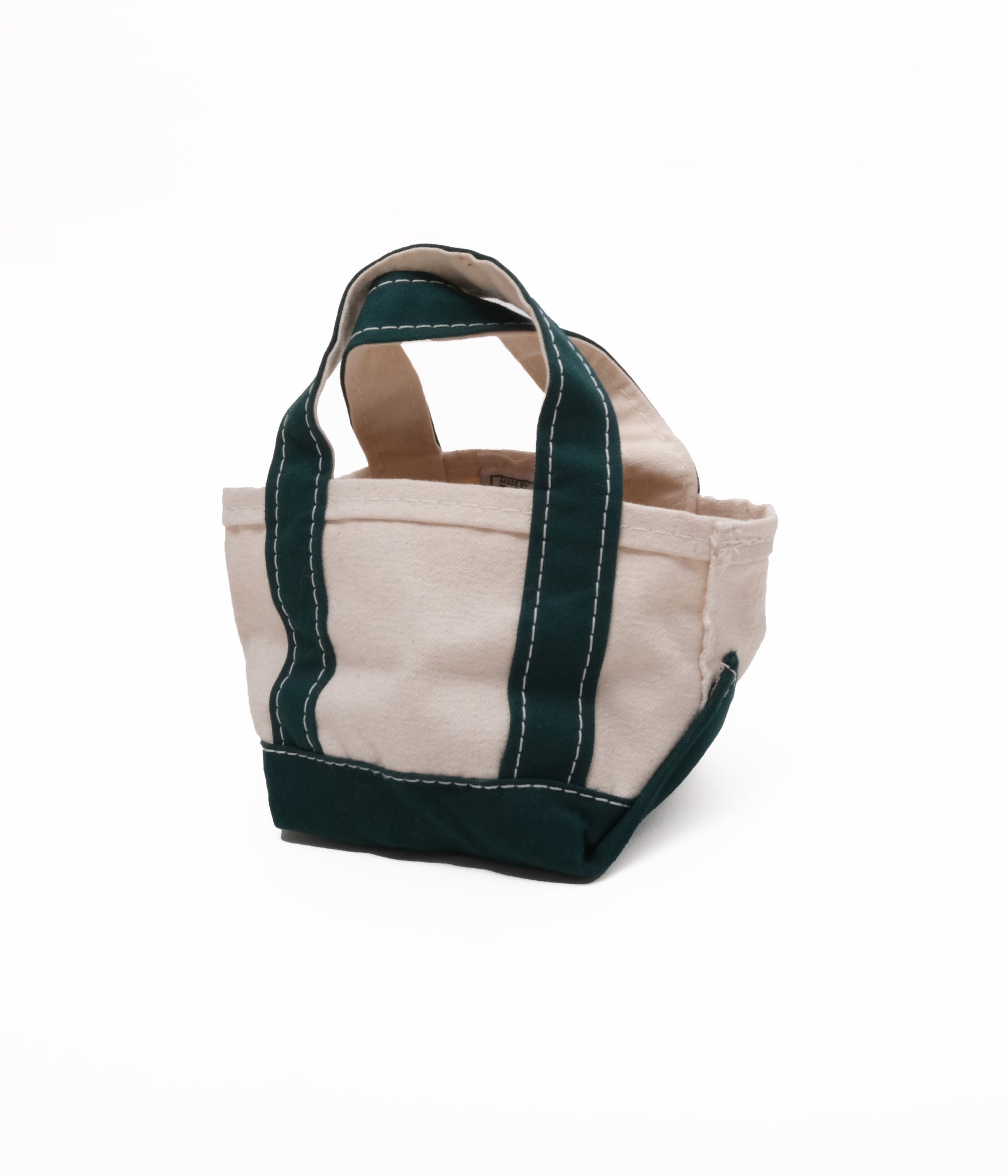 90's L.L.Bean Mini Tote Bag (Natural×Green)