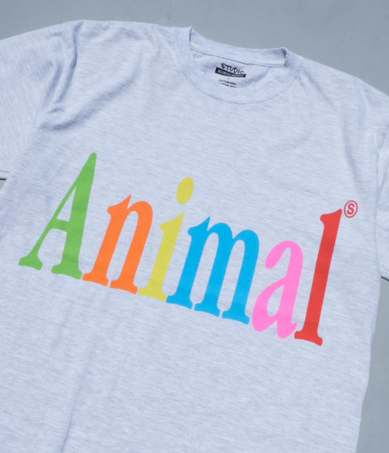 STUDIO WEAREALLANIMALS "Animals Letter S/S T-SHIRT" (Grey)