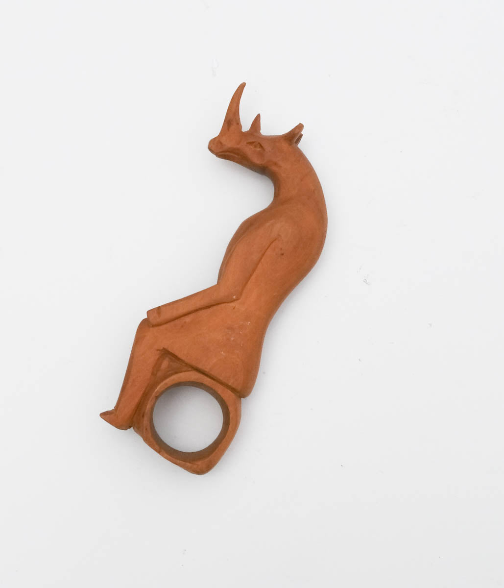 Vintage Folkart "Rhinoceros Wood Figure"