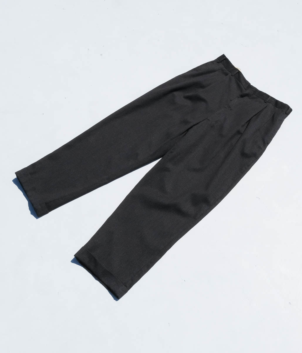 50's 2 Tuck Slacks (Charcoal × Brown)