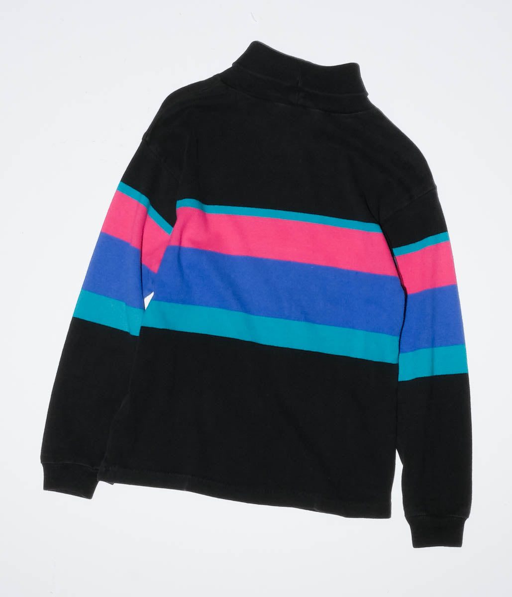 90's L.L.Bean Turtle Neck Tee Shirt (Multi Border)