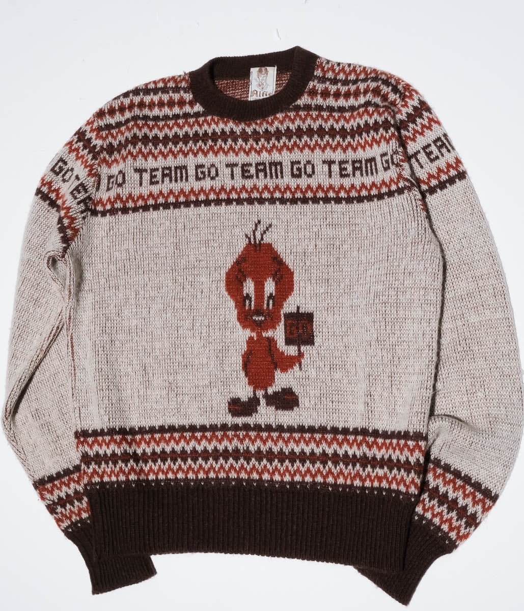 70's Alfie California Tweety Bird Jacquard Sweaters