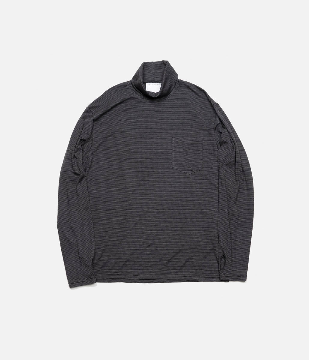 BLACKBIRD "TURTLE NECK LONG SLEEVE CUTSEWN" (Grey×Black)