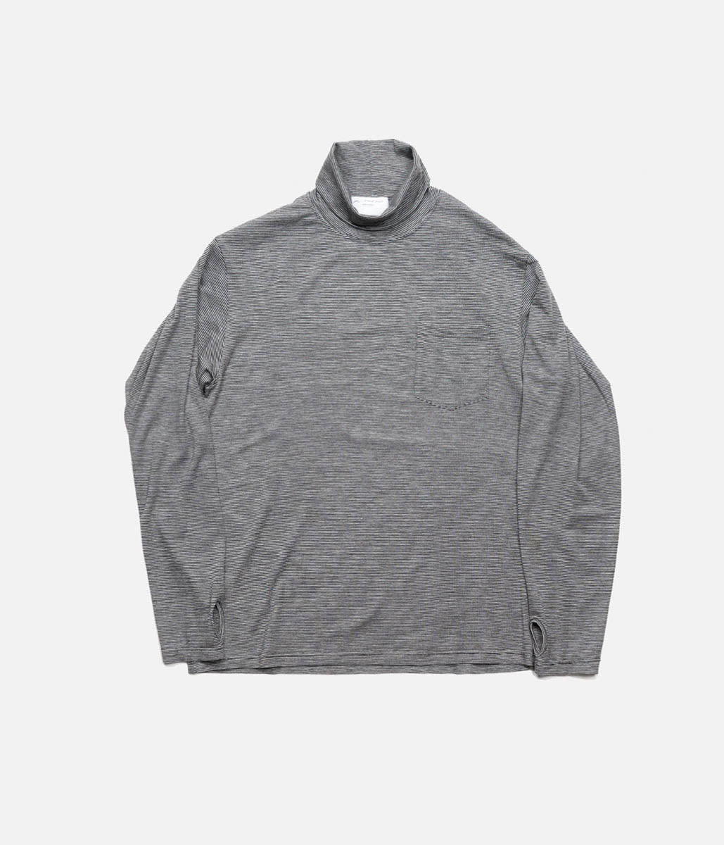 BLACKBIRD "TURTLE NECK LONG SLEEVE CUTSEWN" (White×Black)