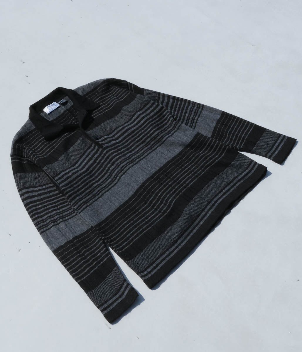 90's DOMANI UOMO Polo Sweater (Multi Border)