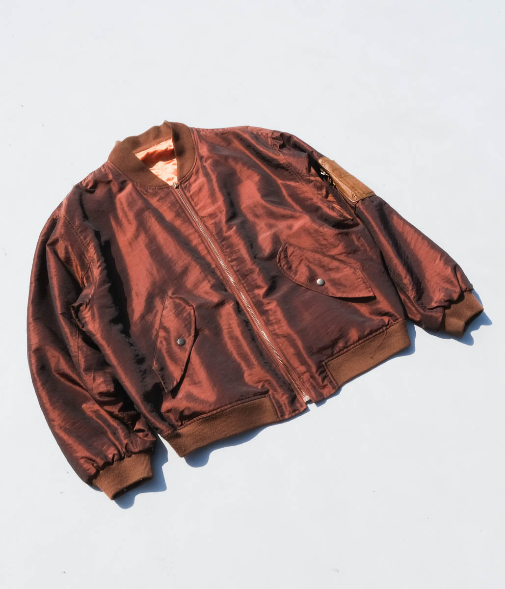 90's Nylon Flight Jacket (Brown)