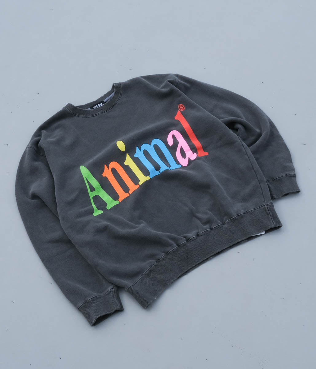STUDIO WEAREALLANIMALS "Animals Letter Sweatshirt" (Black)