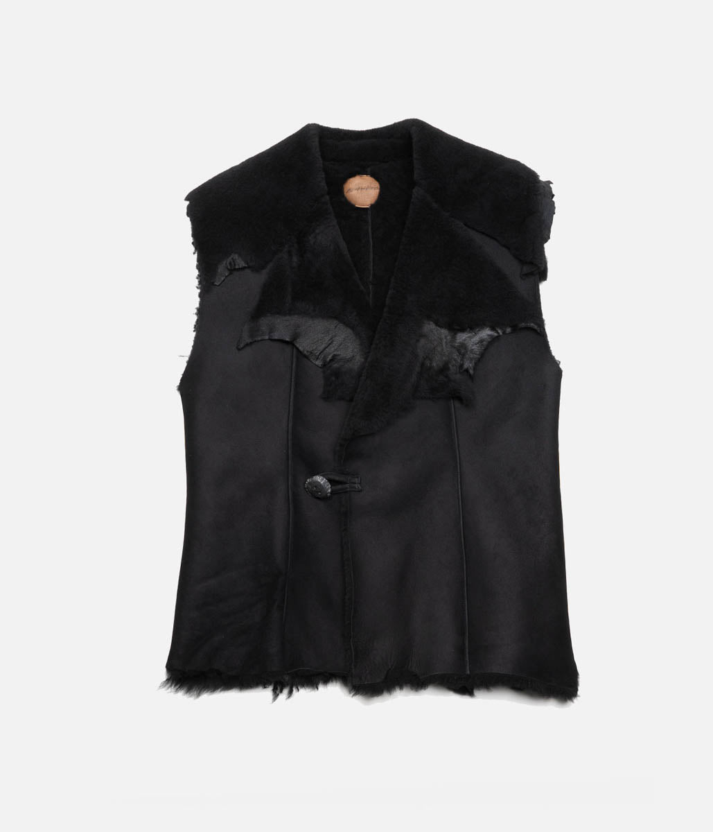 BLACKBIRD "Sleeveless Mouton Jacket" (Black)