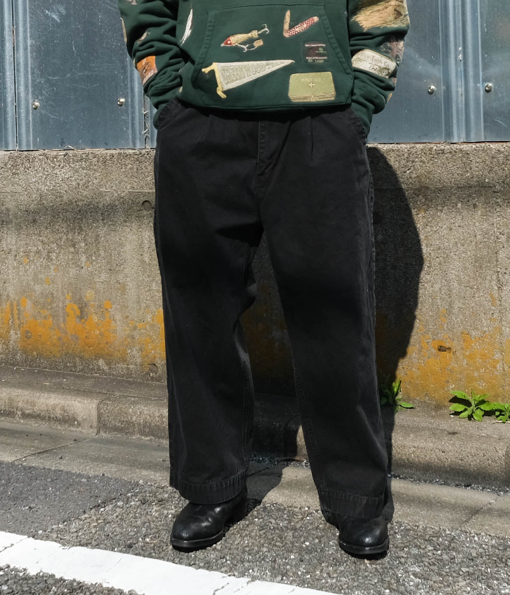 Gurank khaki + 別注ワークパンツ　コーデュロイ　黒　34 Gurank 