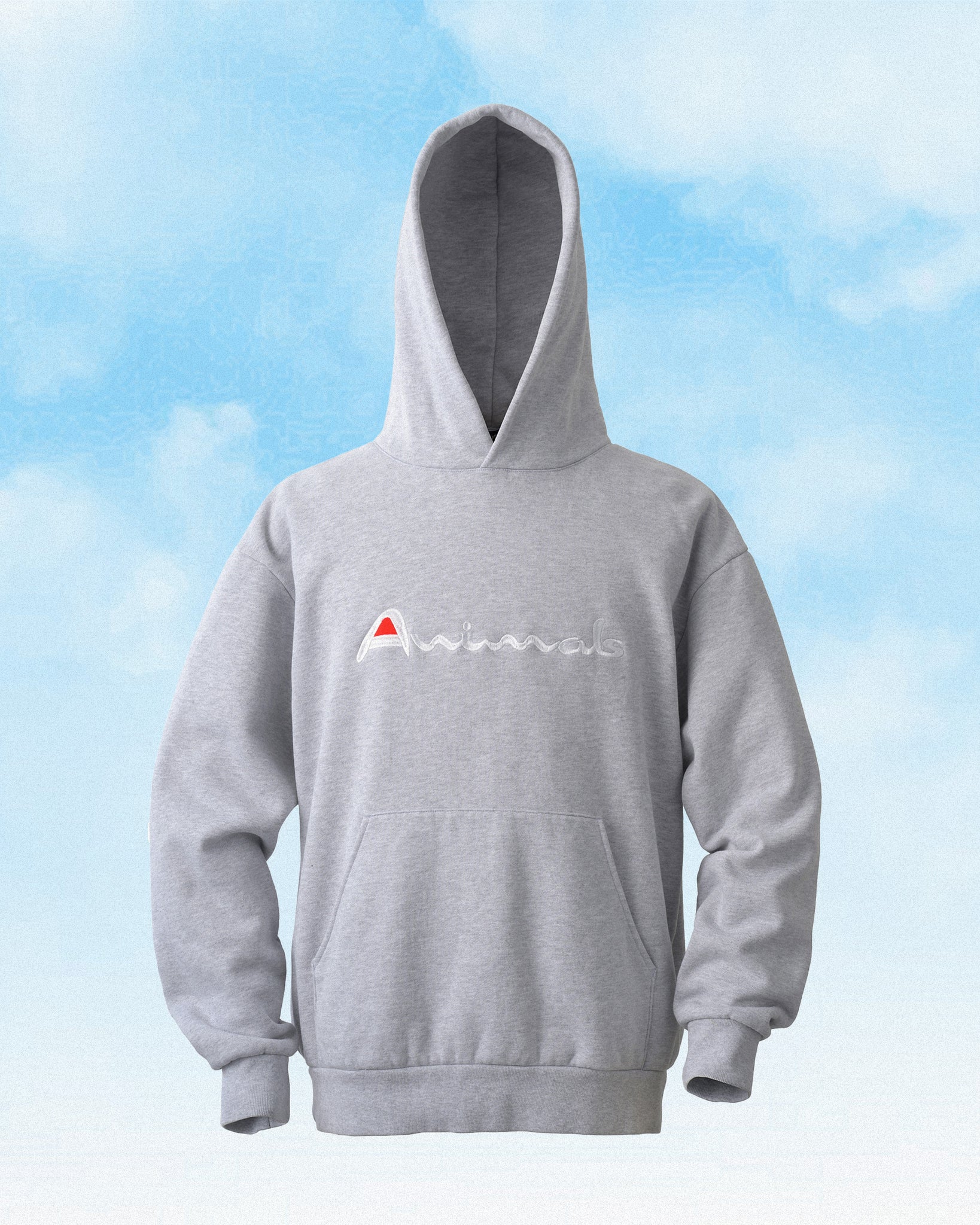 STUDIO WEAREALLANIMALS "Athletic Script Logo Hoodie" (Grey)