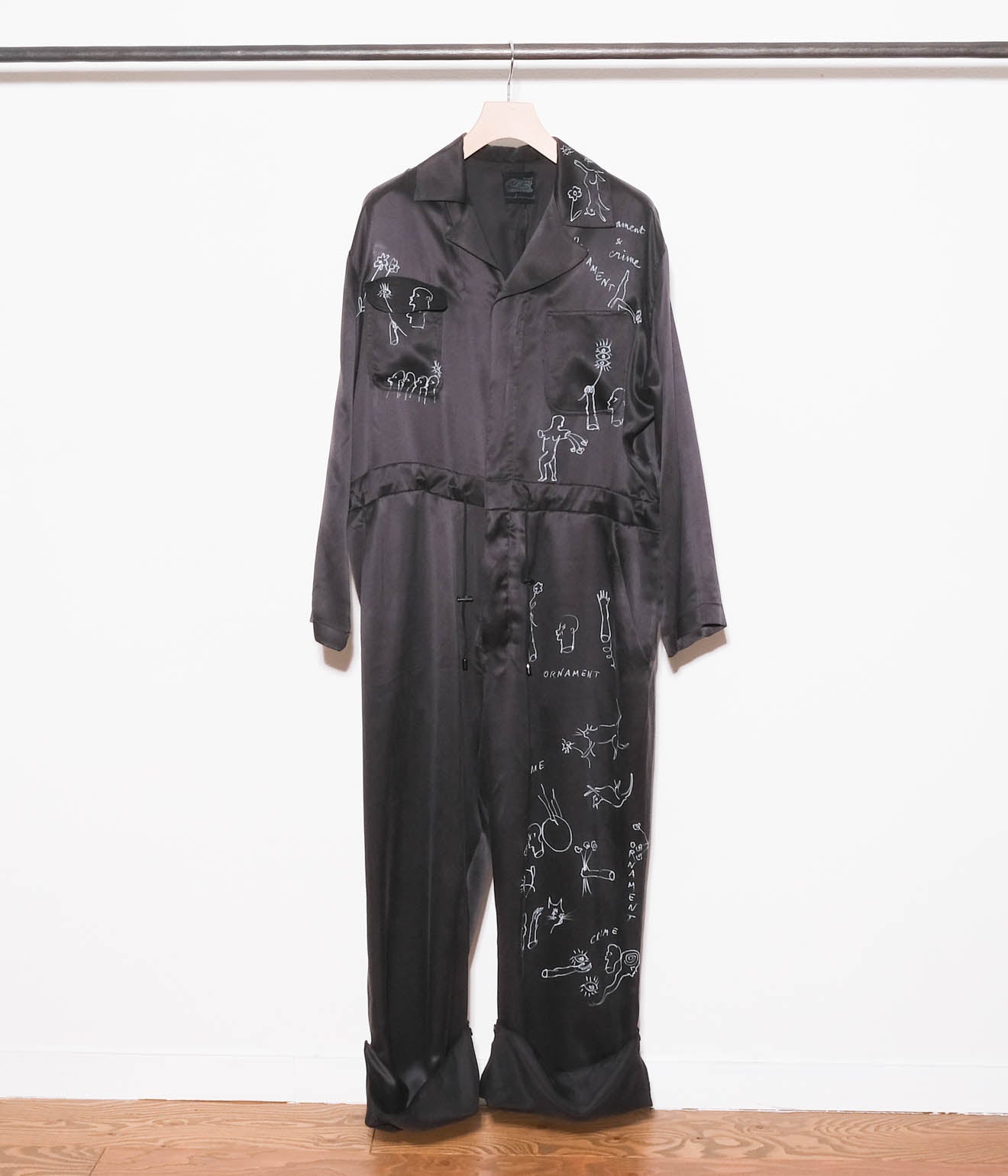 WONDEROUND ''WORKSUIT W/HAND DRAWING'' (BLACK/SILK)