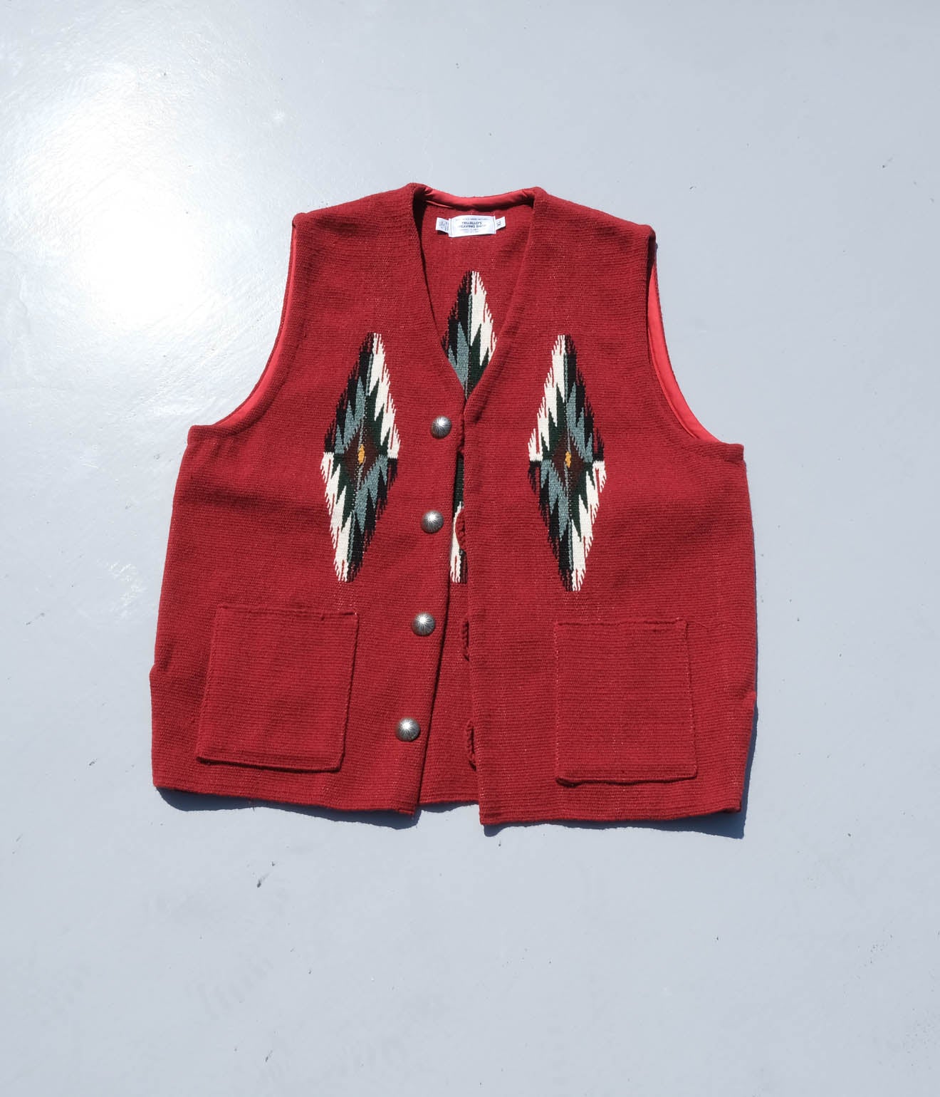 トップス TRUJILLO'S WEAVING VEST S Vintage Blue Trujillo's Weaving