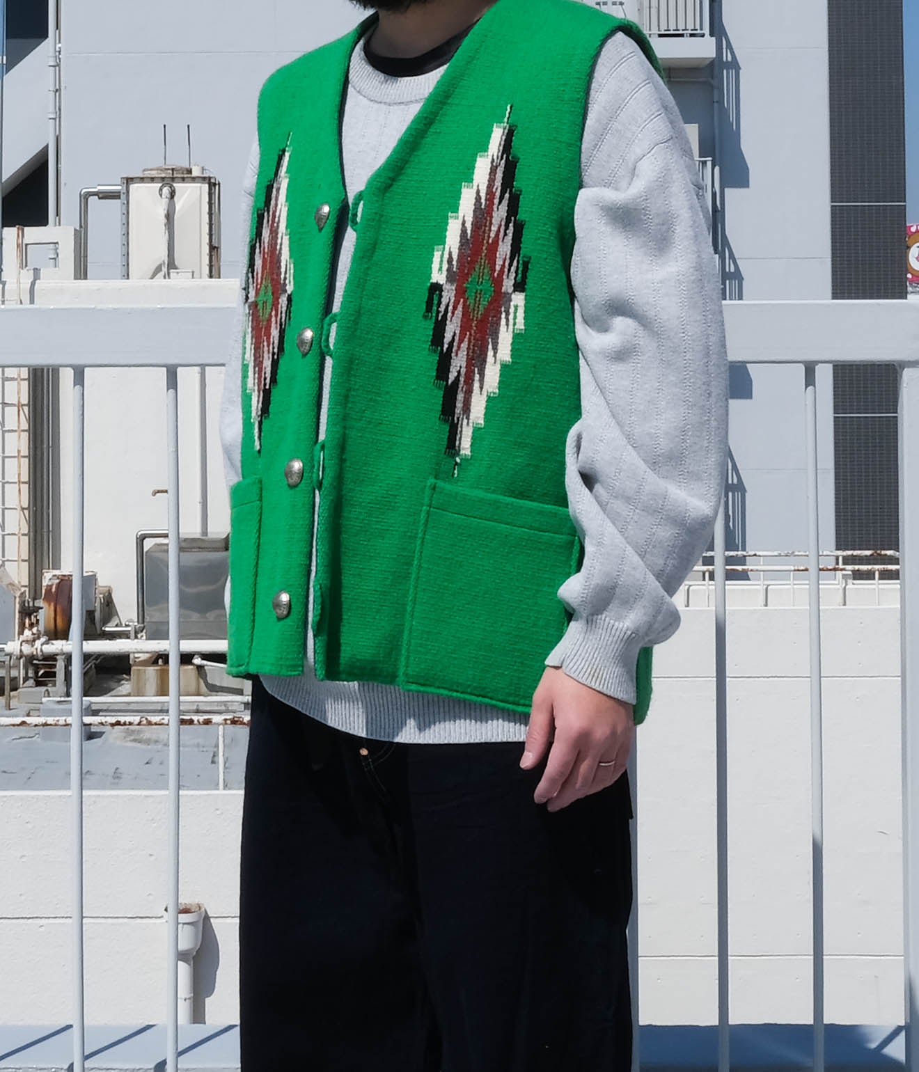 t*o様 新品TRUJILLO'S CHIMAYO VEST TURQUOISE TRUJILLO'S for Lakewood Clothing CHIMAYO VEST (Green)