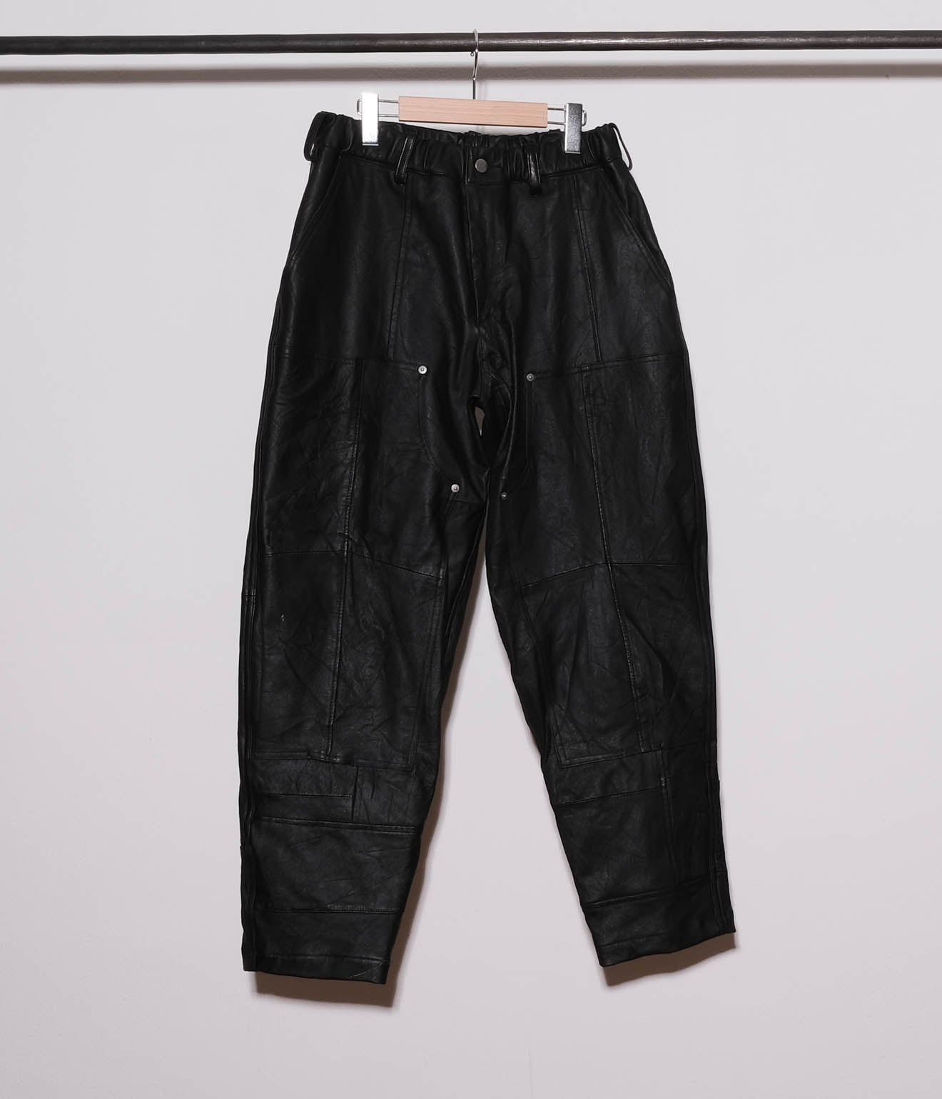 OLDPARK "DOUBLE KNEE LEATHER PANTS"