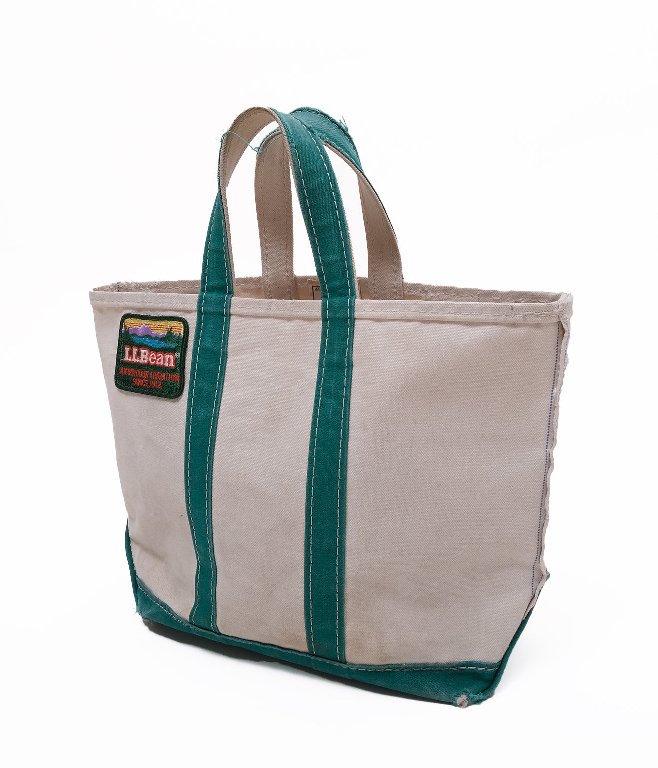 80's LLBean Tote Bag (Natural×Green)