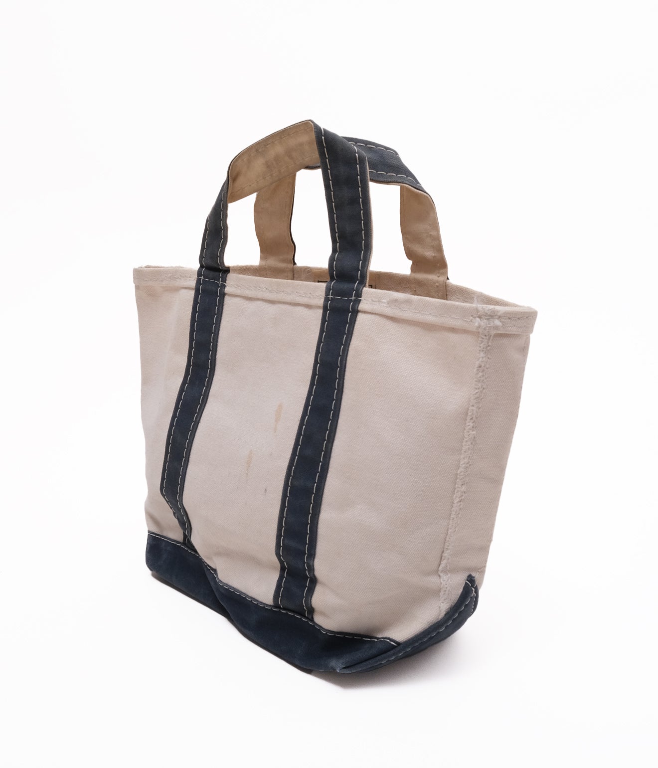 80's LLBean Tote Bag (Natural×Navy)