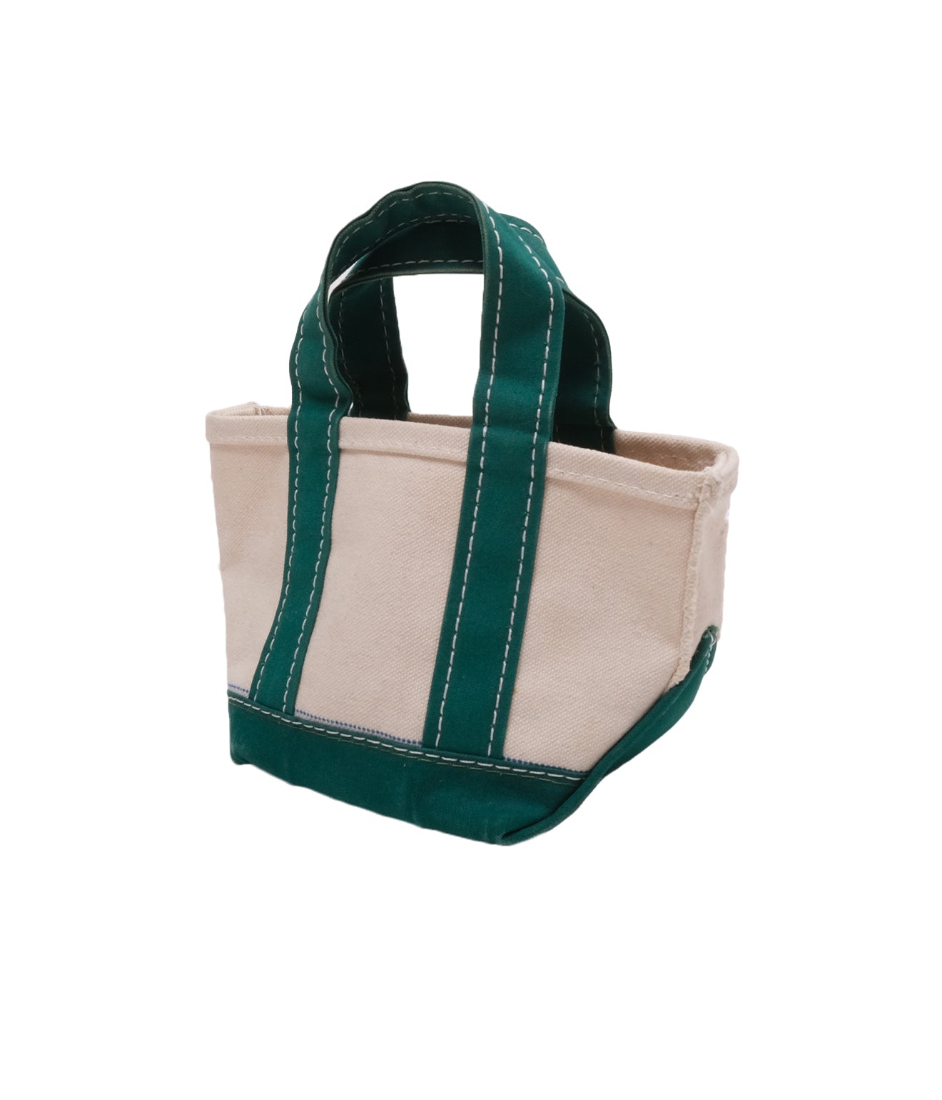 80's LLBean Mini Tote Bag (Natural×Green)