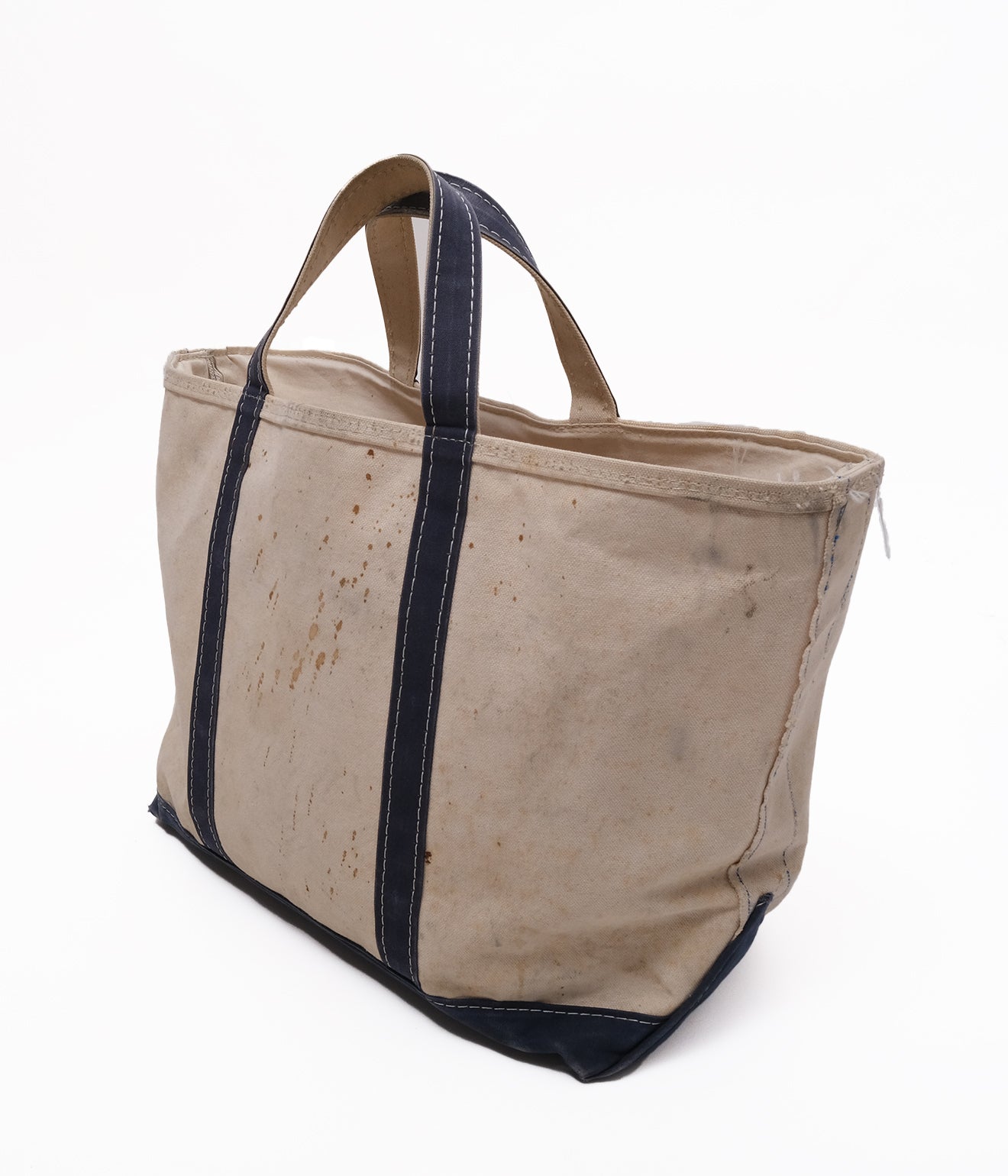 80's LLBean Tote Bag (Natural×Navy)